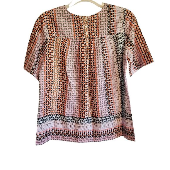 J.CREW 4 Pink geo top Item A1328 - Picture 2 of 14